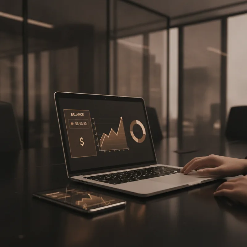 AI-driven market signals dashboard with live trend chart and confidence levels